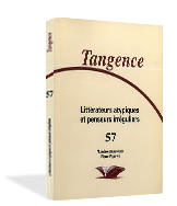 Couverture de la revue Tangences, numero 57 (1998)